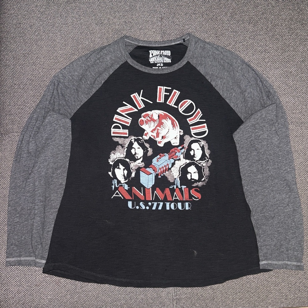 Pink Floyd Animals 1977 US Tour Raglan thermal long sleeve shirt XL